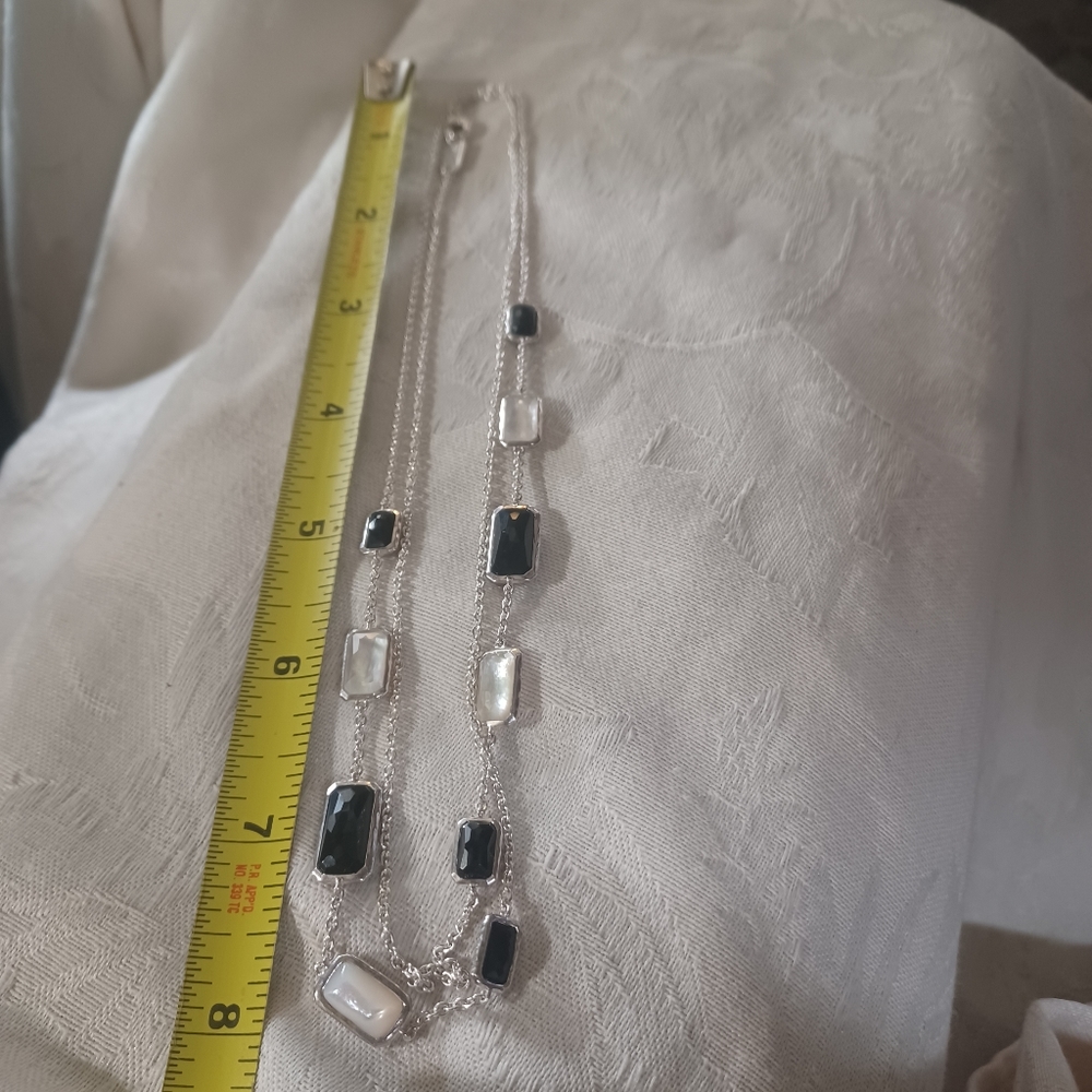 Ippolita Wonderland Necklace in Sterling Silver, Onyx and MOP, 34" - Picture 6 of 10